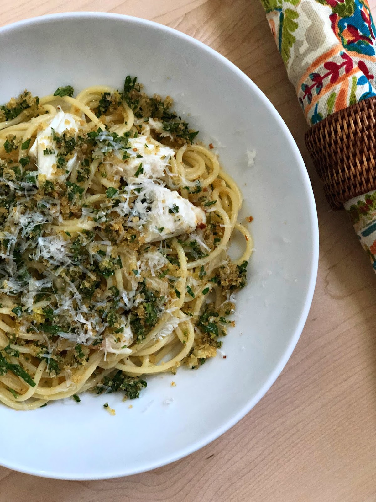 Mary Ellen's Cooking Creations Jumbo Lump Crab Spaghetti with Lemon