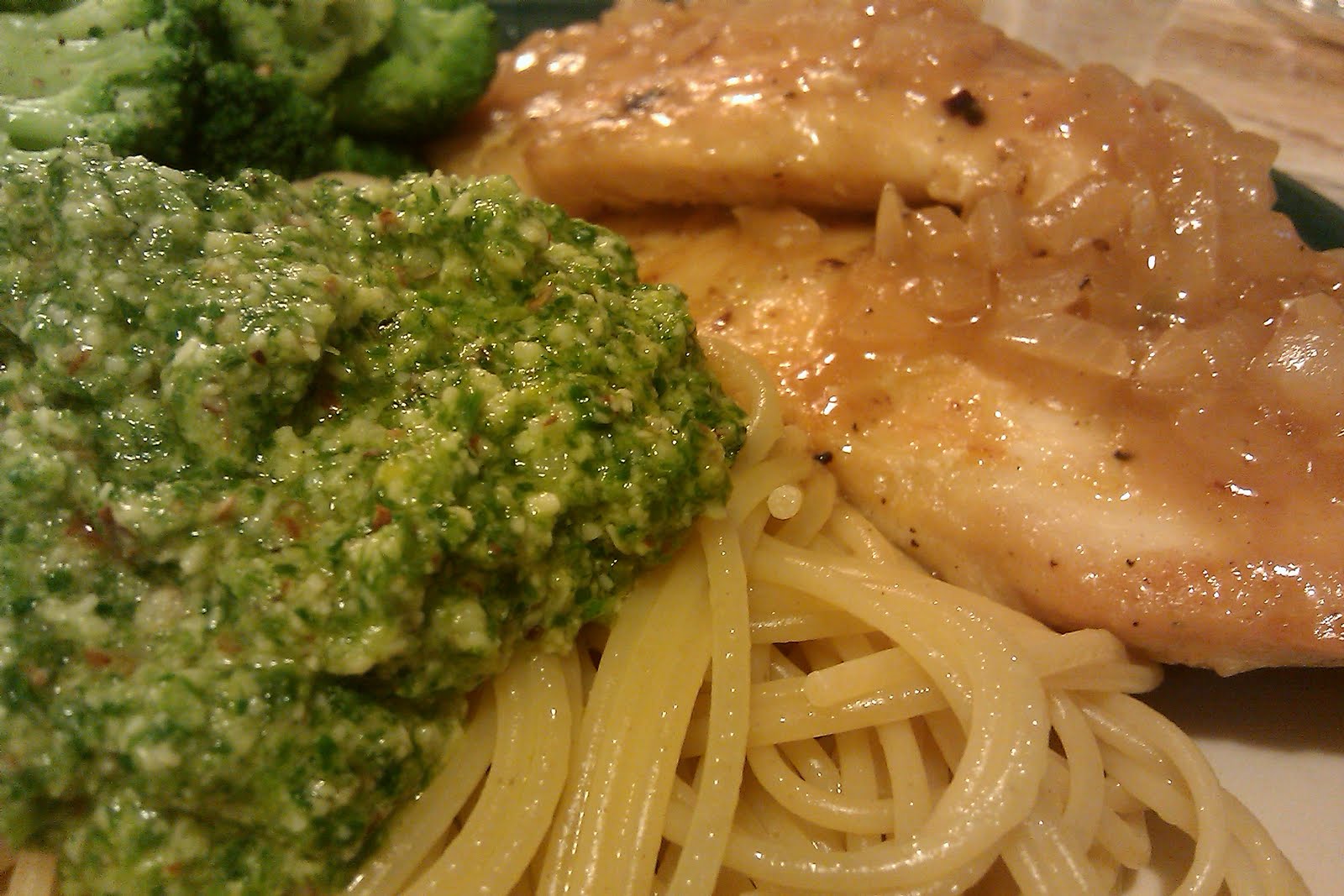 For the Love of Food (and Eating!) Pan Fried Chicken w/ Arugula Pesto