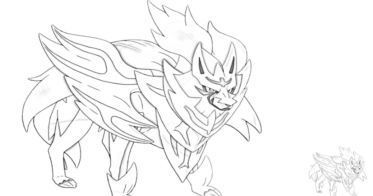 Coloring Page Of A Detailed Hero Of Many Battles Zacian