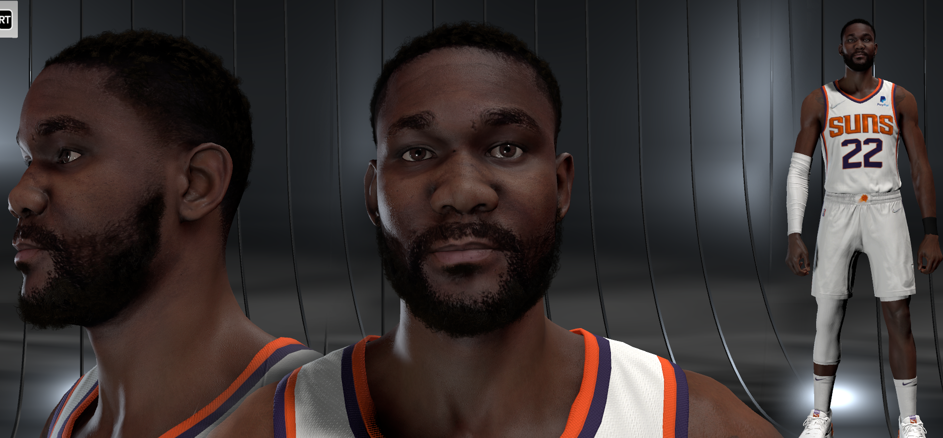 NBA 2K22 DeAndre Ayton Cyberface Update and Body Model by PPP