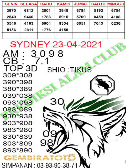 gambar togel sydney