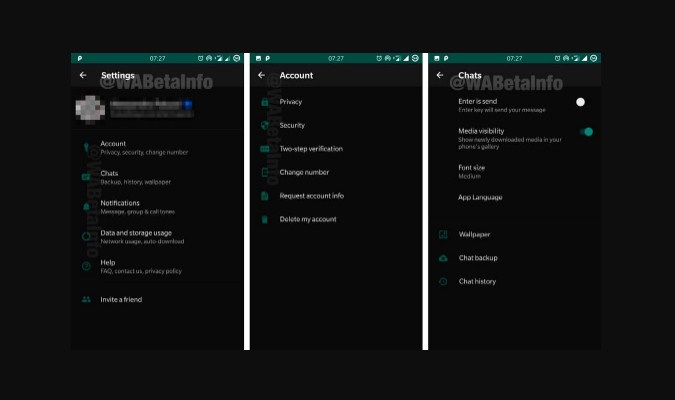 Tampilan Pengaturan Aplikasi WhatsApp Dark Mode Tampilan Pengaturan Aplikasi WhatsApp Dark Mode
