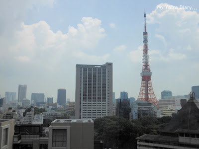 View of the Tokyo Tower from the balcony of Expedia Office in Japan