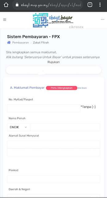 Cara bayar Zakat Fitrah secara dalam talian 'Online' Negeri Pahang