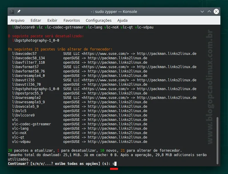 Instalando os codecs multimídia no openSUSE Leap 15.3