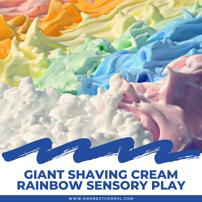 Giant Shaving Cream Rainbow Sensory Play And Next Comes L