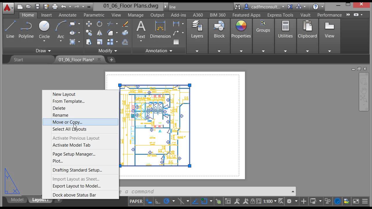 how to set up a layout autocad