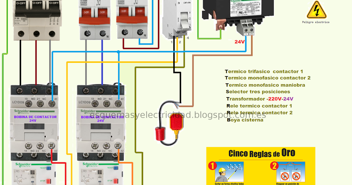 Esquemas eléctricos: Esquema alternado eléctrico de bombas una