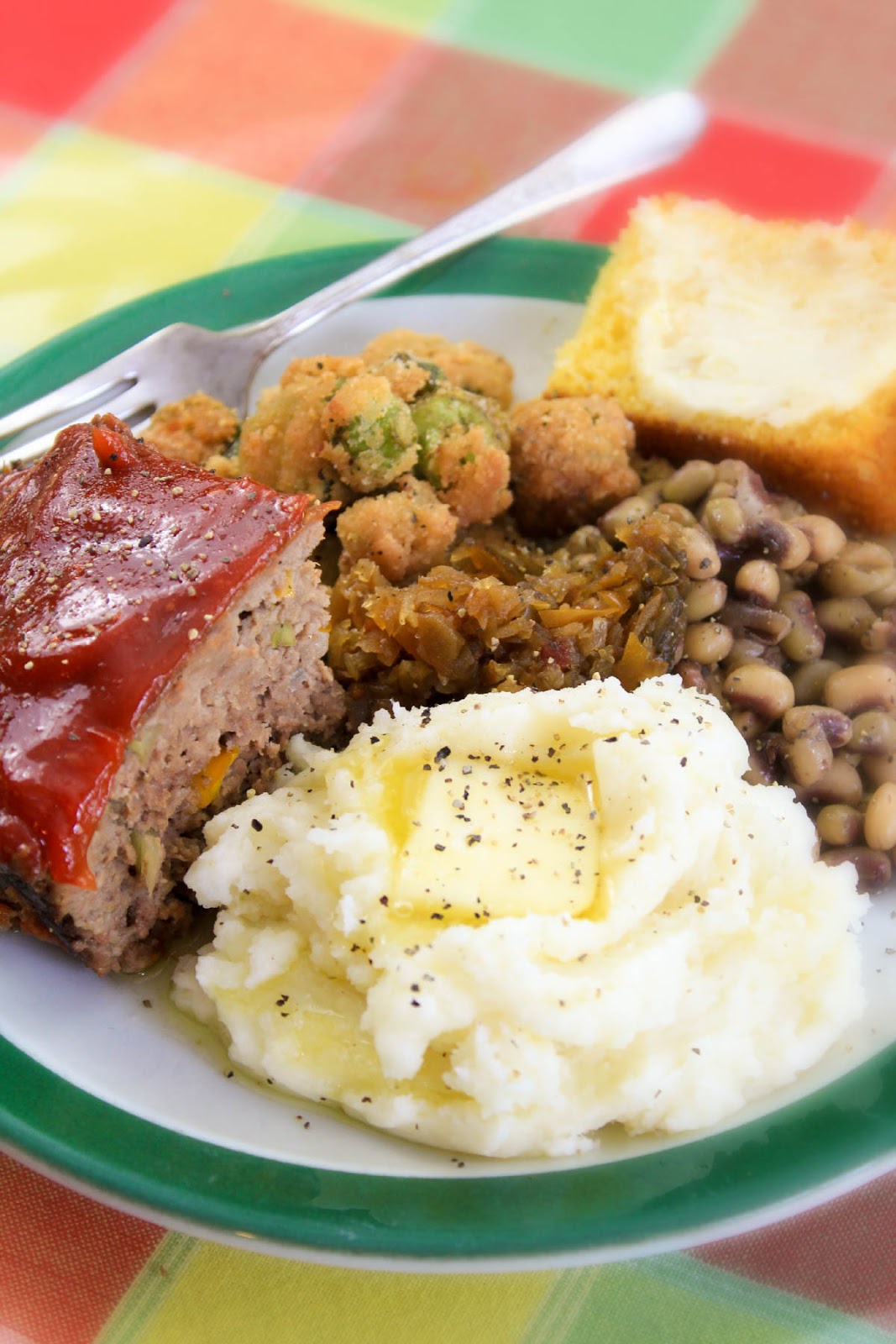 Diced Green Tomatoes in Old Fashioned Meatloaf