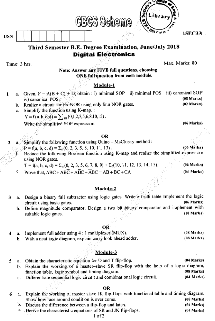 Visvesvaraya Technological University B.E. ELECTRONICS & COMMUNICATION