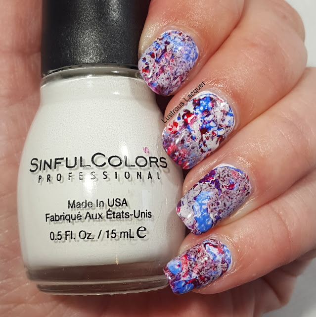 marbled nail art using red white and blue