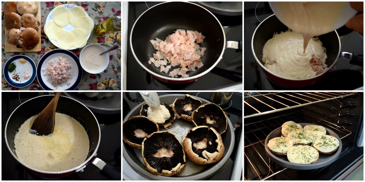 Hongos portobello rellenos al horno Sabrina´s Sea of Colors
