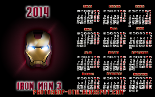 Templates, cliparts and more: Calendar 2014 Iron Man 3