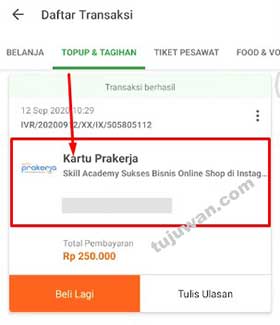 Cara membeli dan ikuti pelatihan prakerja di tokopedia