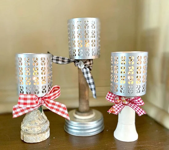 DIY Repurposed Pedestal Tea Light Candles 