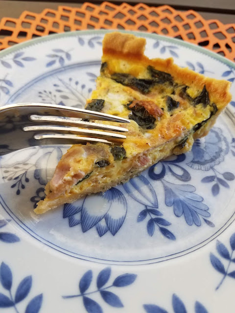 Quiche on a plate.