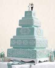 Martha Stewart Teal Wedding Cake