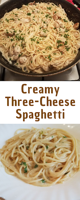 Creamy Three-Cheese Spaghetti | delish kitchen