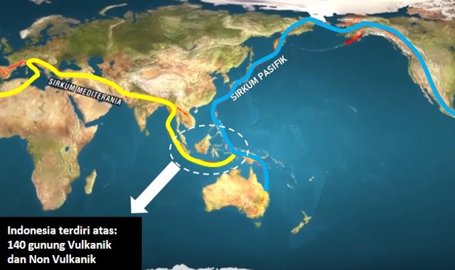 Pegunungan sirkum mediterania dan pengunungan sirkum pasifik terbentuk karena adanya proses