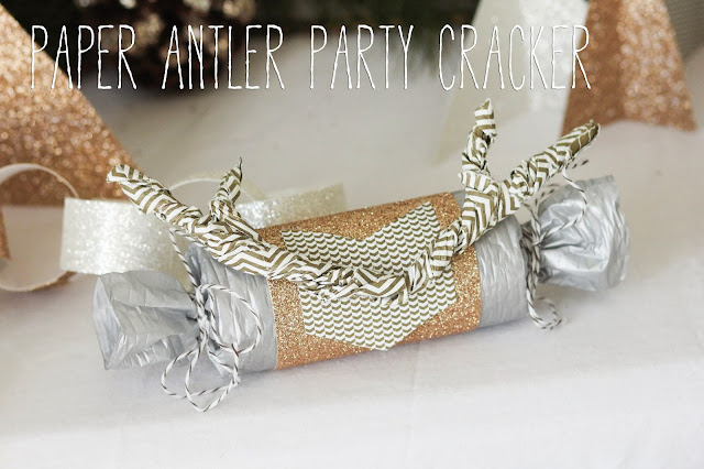 new year's eve paper antler party cracker tutorial