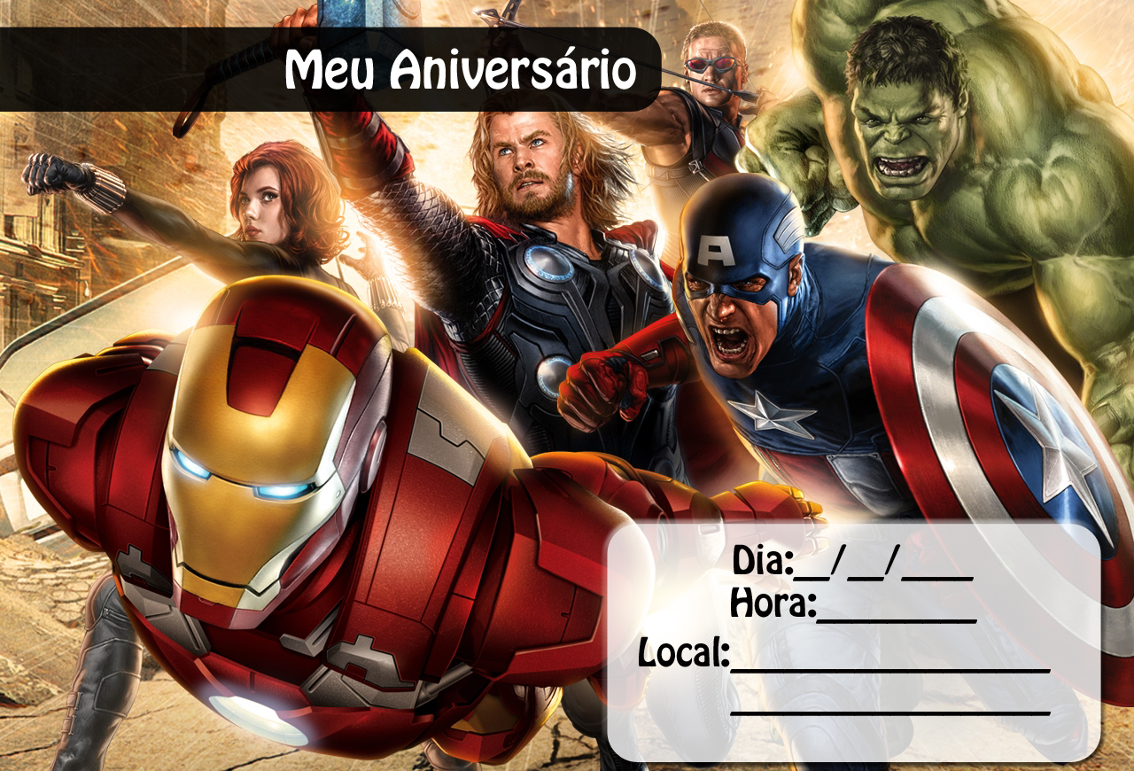 Convite de Aniversário Infantil dos Vingadores Para imprimir « Aniversário de Criança Convite de Aniversário Infantil dos Vingadores Para imprimir « Aniversário de Criança