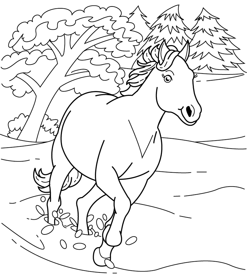 coloring pages horses running - photo #16