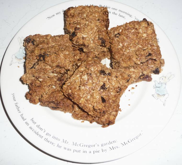 Chocolate Chips And Raisin Flapjacks.... Claire Justine