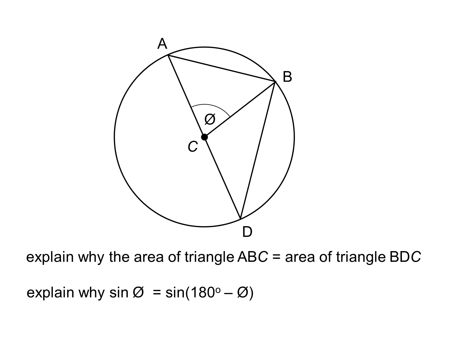 MEDIAN Don Steward mathematics teaching: circle theorems meet 0.5absinC
