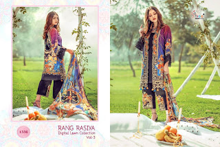 Shree Fab rang Rasia Digital Lawn Collection Vol 3 Pakistani Suits 