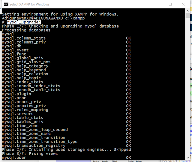 CARA UPGRADE DATABASE MYSQL DI XAMPP