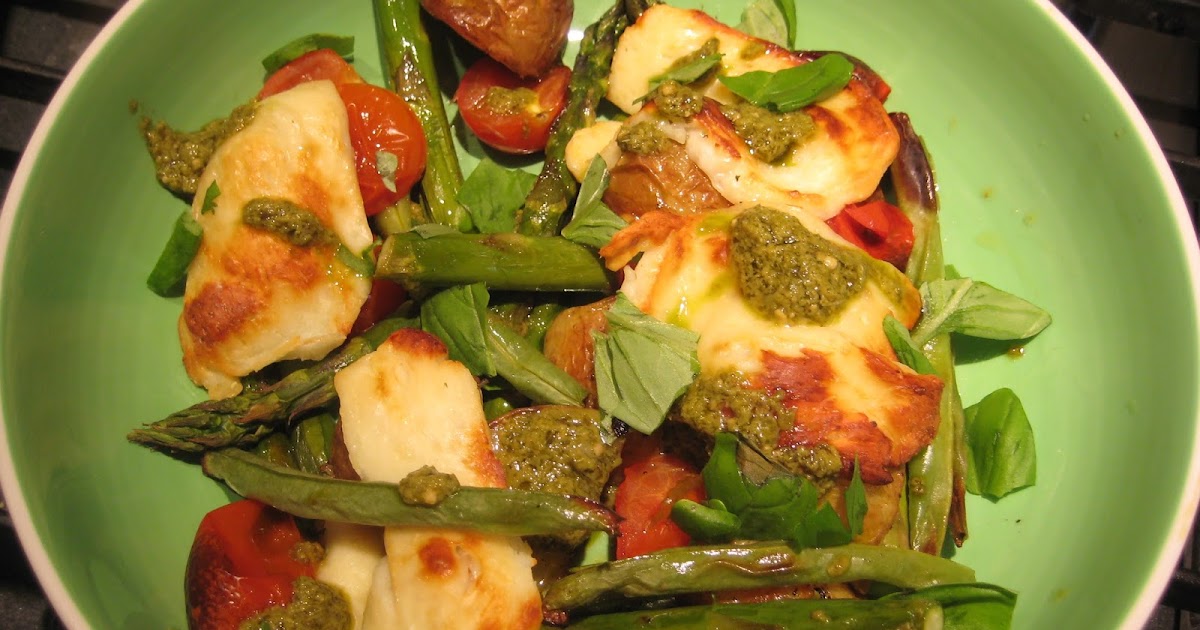 Lemon and Cheese: Mediterranean Roasted Halloumi with Basil Dressing