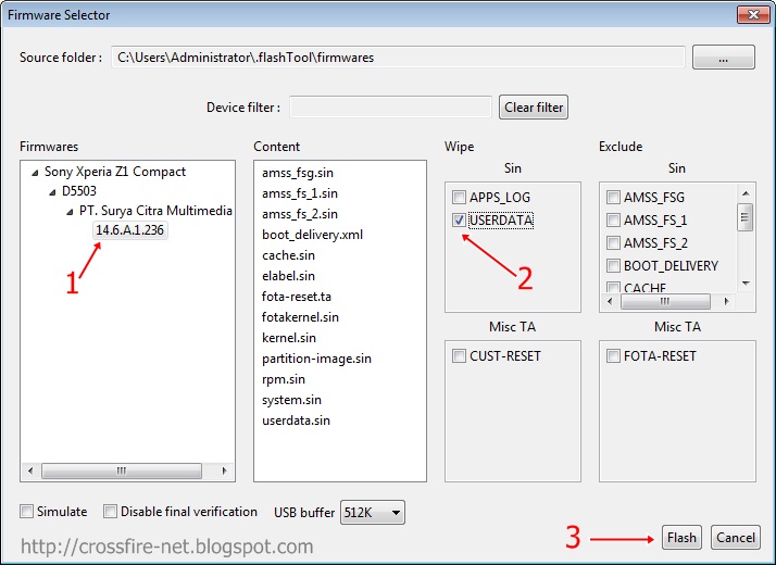 Tutorial Flash Firmware (Stock ROM) Sony Xperia Z1 D5503 beserta troubleshootingnya CROSSFiRE