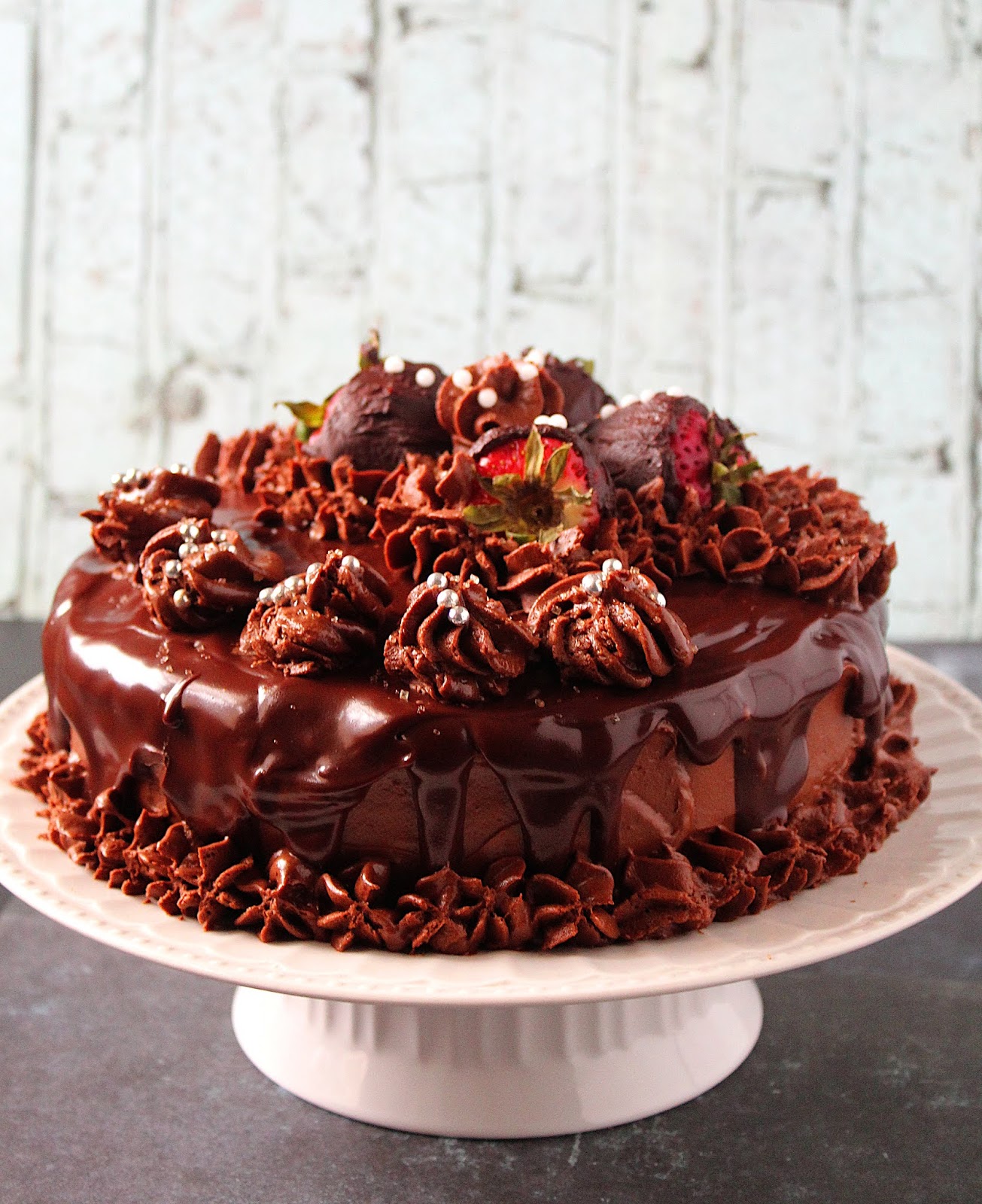Chocolate Mousse Cake With Ganache Frosting