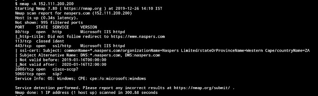 Nmap os and other services detection