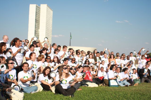 Profs. Pedro e Alcemi em Ato Público pela Aprovação da PEC da Alimentação, Brasília, 2009