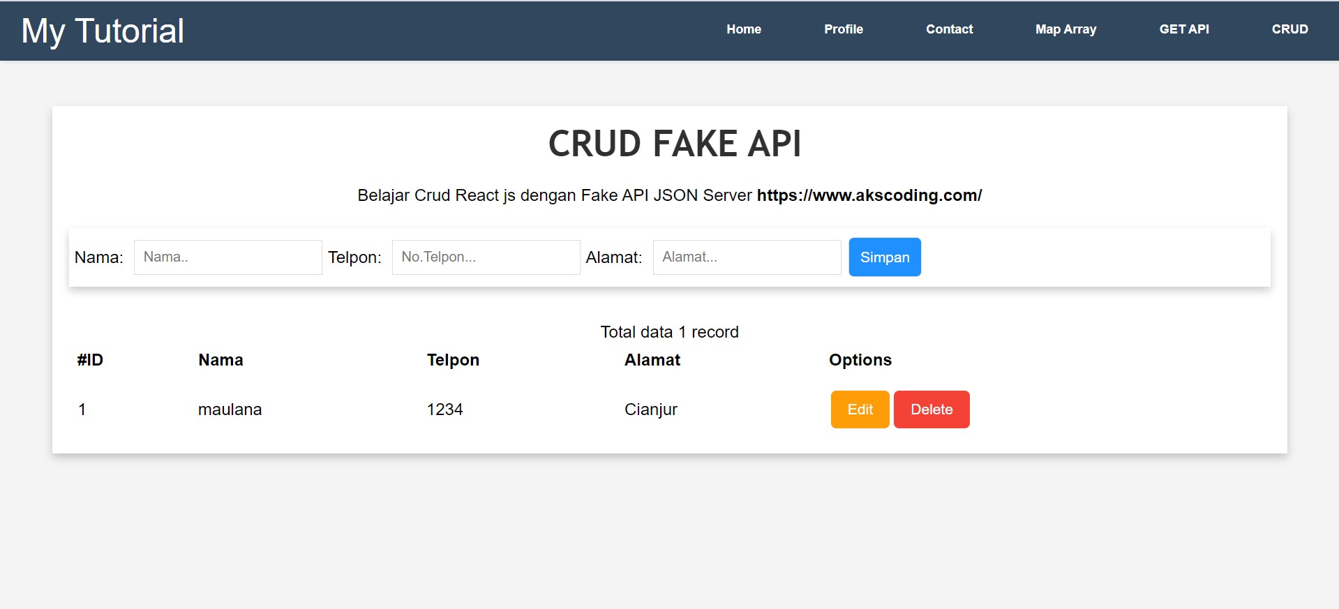 Tutorial CRUD React-Js API #2 : ( CREATE ) Simpan data Dengan DataBase ...