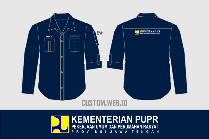 Kemeja Bordir Satuan Kementerian PUPR pekerjaan Umum Dan Perumahan Rakyat Provinsi Jawa Tengah