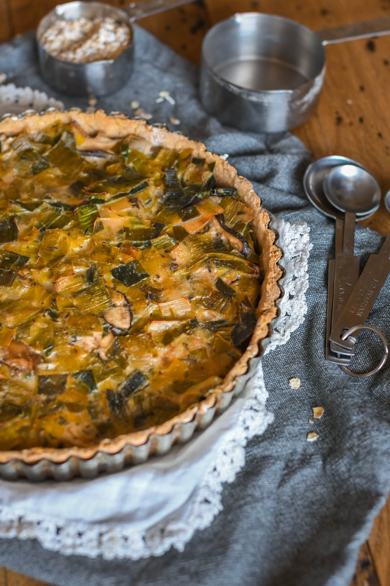 Quiche aux poireaux et noix de coco (vegan) Rosenoisettes