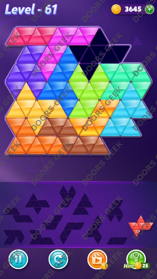 Block! Triangle Puzzle Grandmaster Level 61 Solution Doors Geek