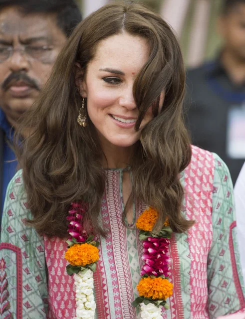 Catherine, Duchess of Cambridge watch a game of cricket at Mumbai's iconic recreation ground, the Oval Maidan in India