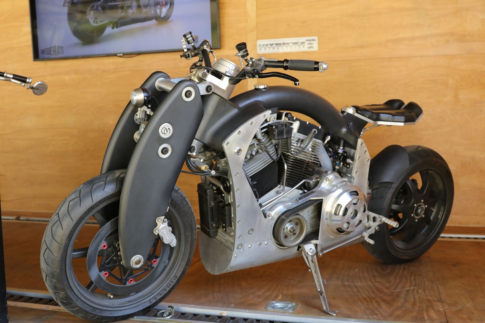 OldMotoDude Confederate Motorcycle on display at the 2019 Barber