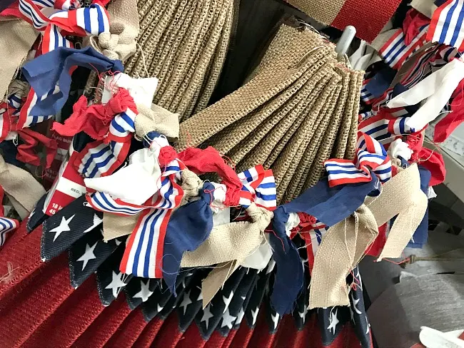 Fourth of July Red, White, and Blue Rag garland from Michaels