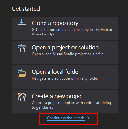 Continue without code