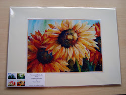 mats table florals watercolour paintings laminated thought using