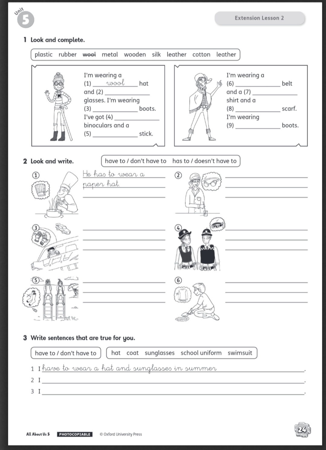 Aprender es divertido 5°. Extension activities.