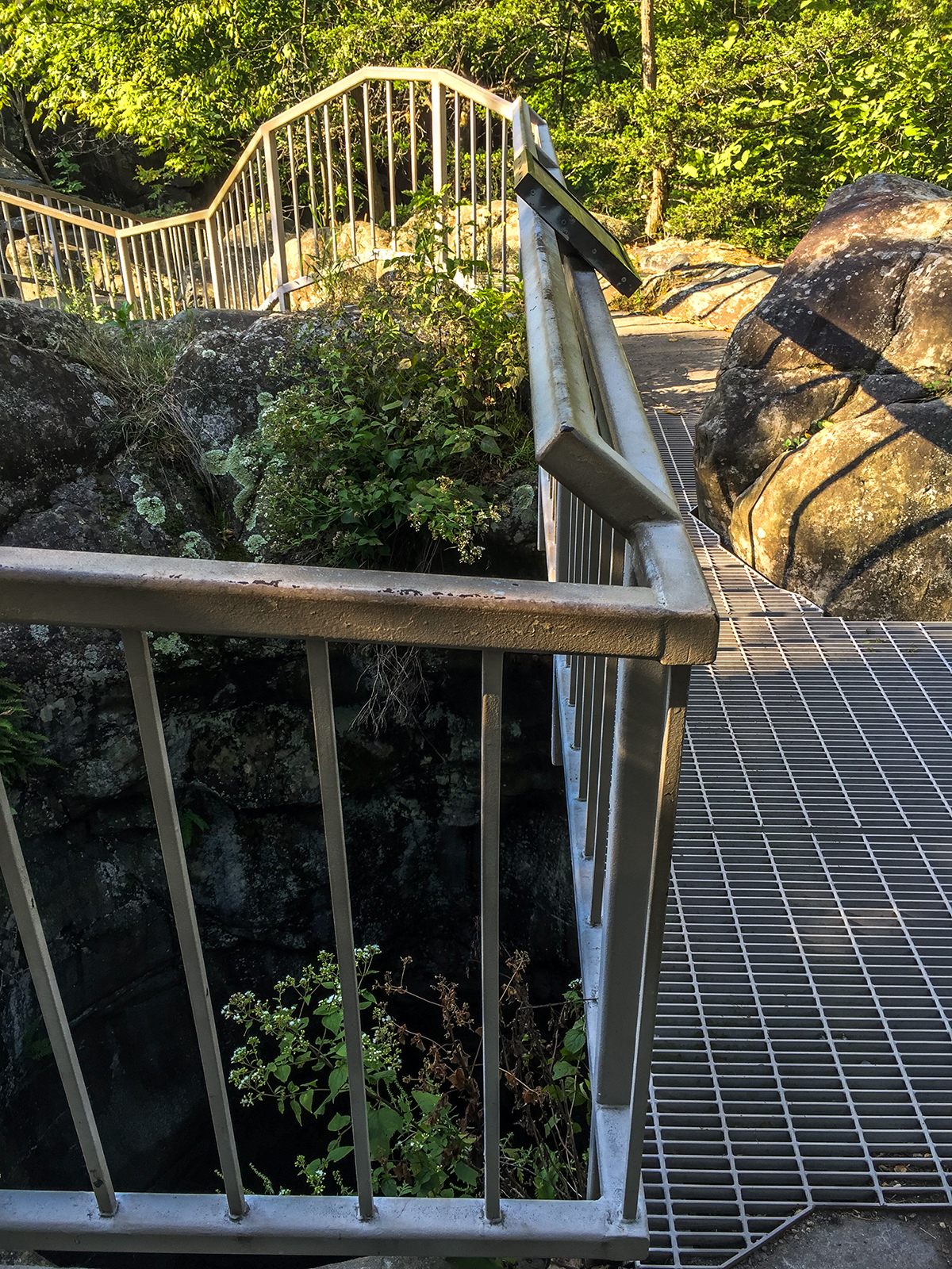 Platform over the Bottomless Pit on the Glacial Potholes Trail at Interstate State Park