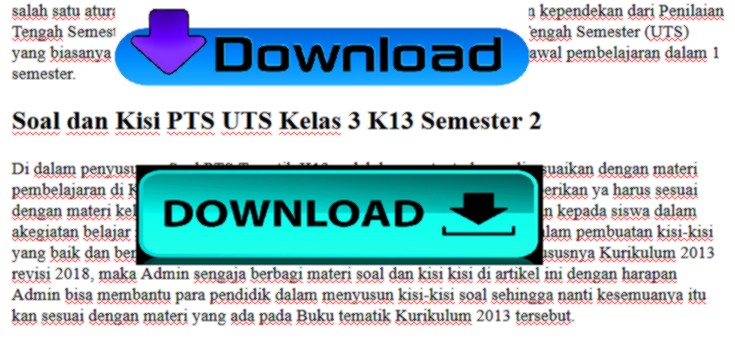 Soal Dan Kisi Kisi Pts Uts Kelas 3 K13 Semester 2 Guru Berbagi