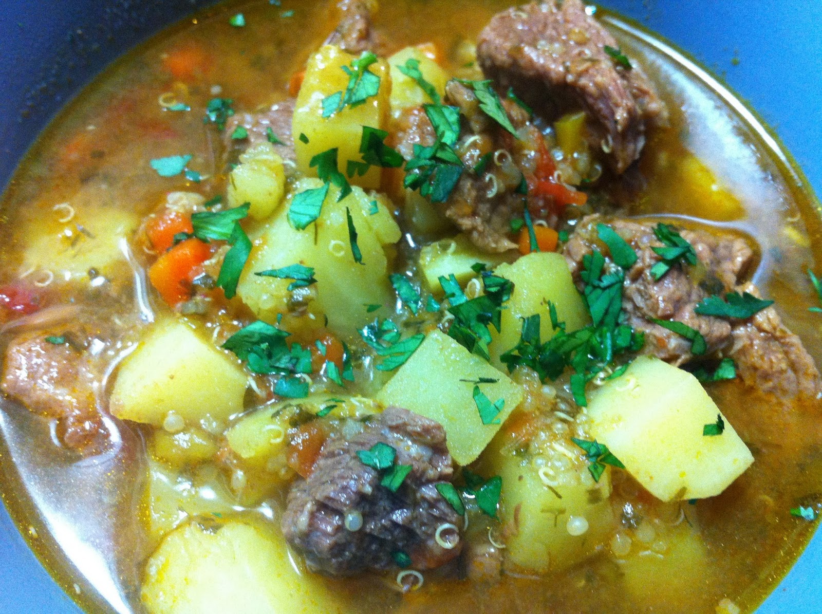 Cooking with SAHD: Beef, Potato and Quinoa Soup