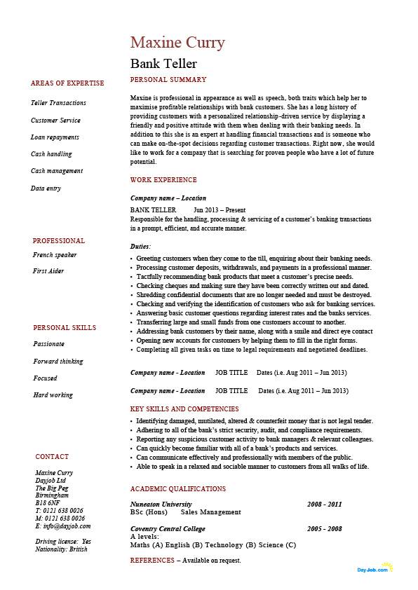 Money Handling Resume Certificate Letter
