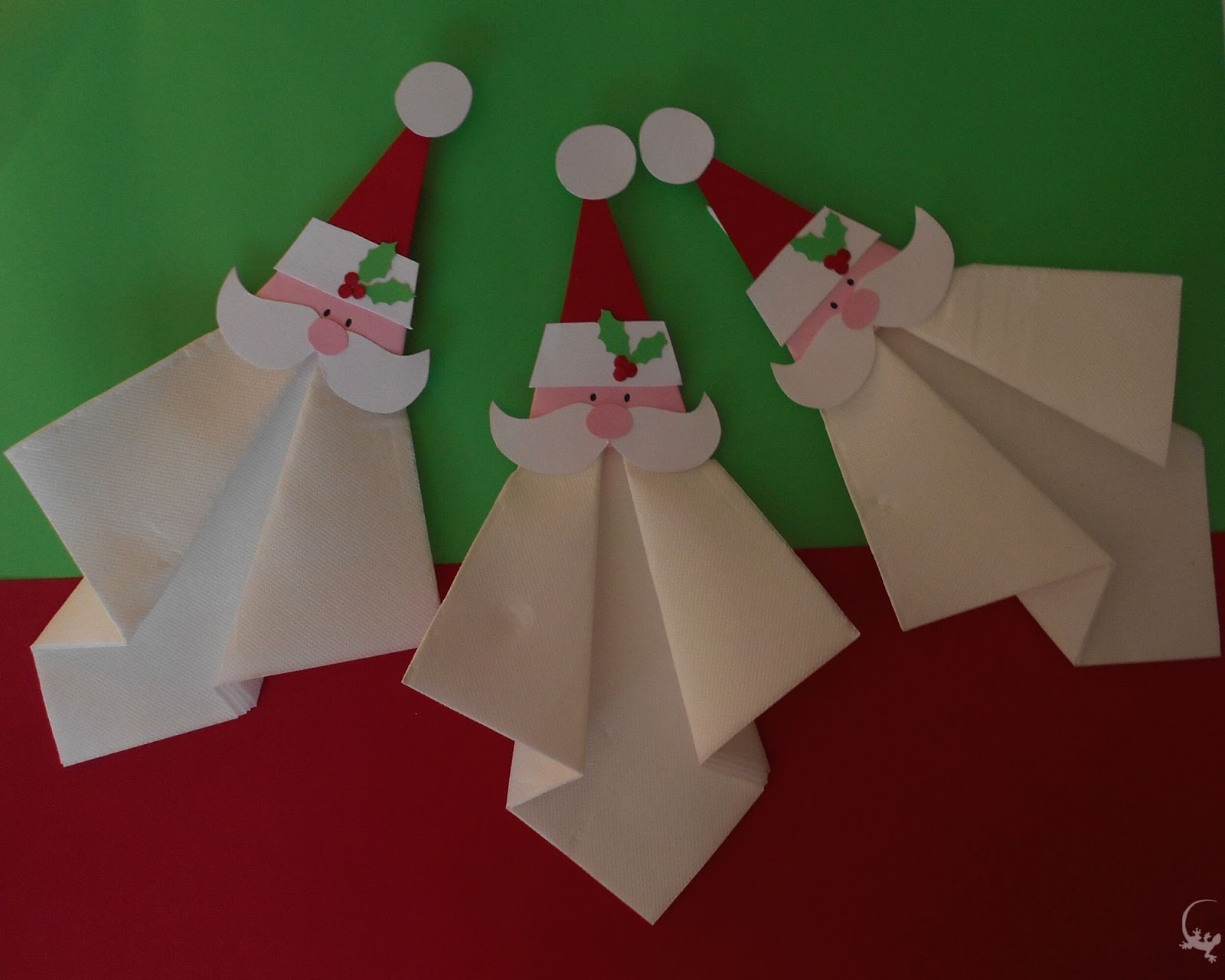 Segnaposto Natalizi Origami.Segnaposto E Portatovagliolo Natalizio A Forma Di Babbo Natale N 2 Cartolelya